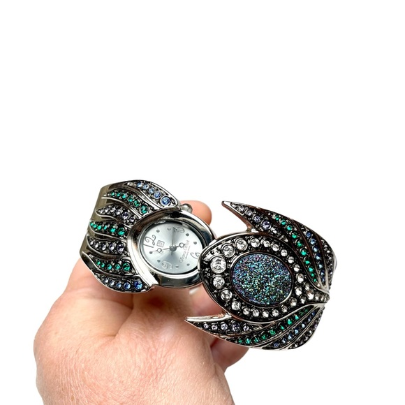 Victoria Wieck Peacock Drusy Watch Bracelet - Picture 4 of 8